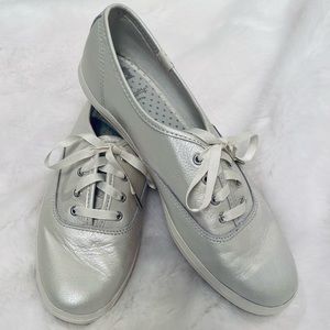 KEDS KATE SPADE NEW YORK METALLIC SILVER SHOES